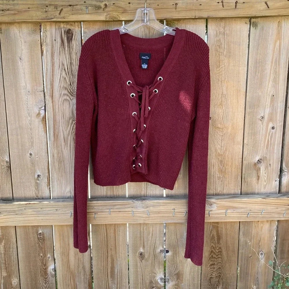 Rue 21 Lacy-Up Sweater Sz XL - Picture 2 of 8
